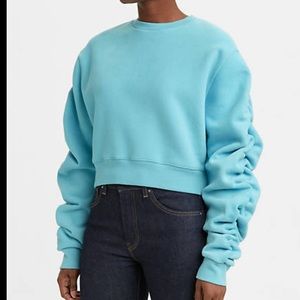 XL Levi’s bright blue 🦋 gathered sleeve Riptide Sweatshirt 🌀🫐